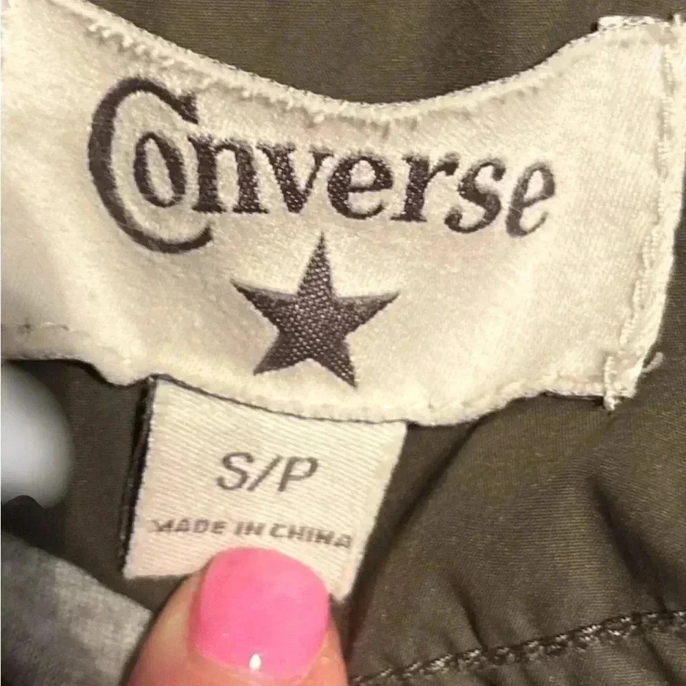 Converse Vintage Olive Green Lined Bomber Jacket Small - Picture 3 of 3